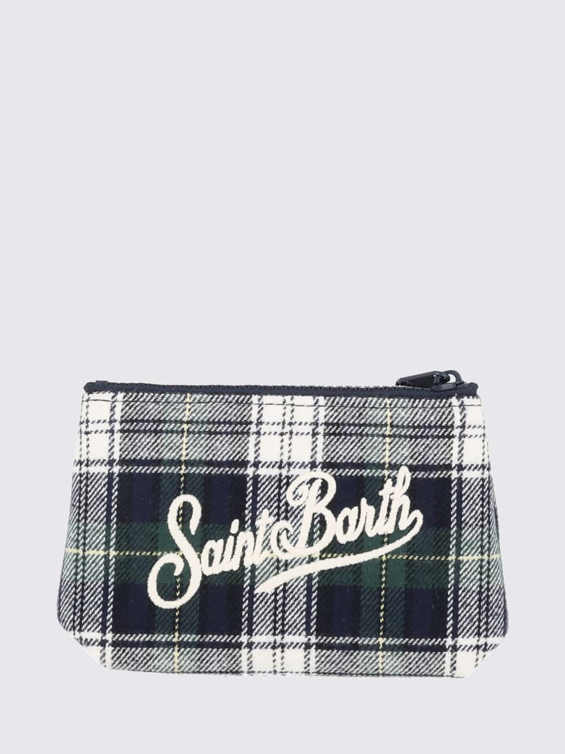 MC2 SAINT BARTH ミニバッグ: MC2 SAINT BARTH Aline ロゴ付きタータンウールブレンドミニハンドバッグ, グリーン - Img 2