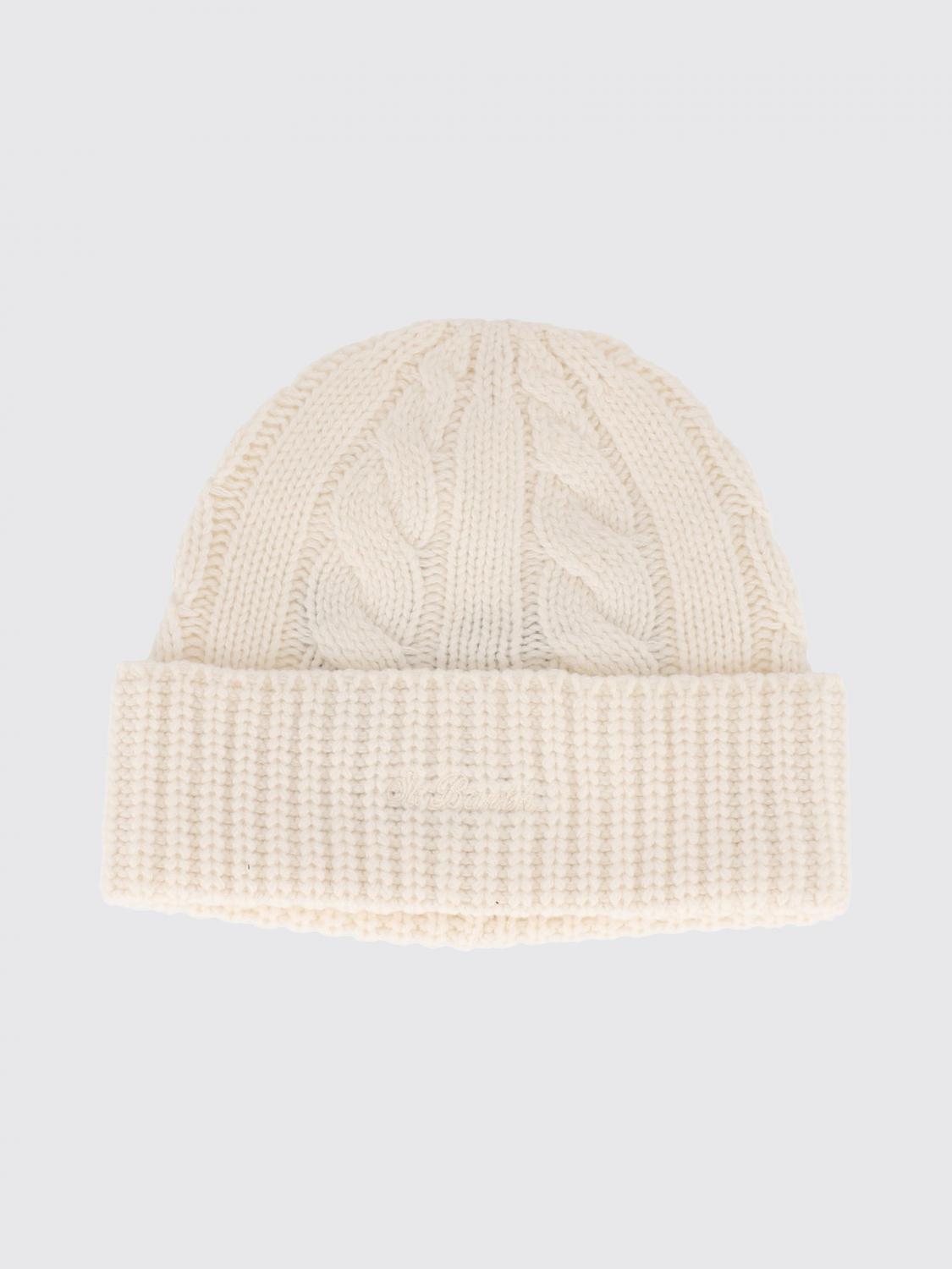 MC2 SAINT BARTH SOMBRERO: Gorro beanie MC2 Saint Barth de pura lana acanalada con vuelta y logo, Blanco - Img 1