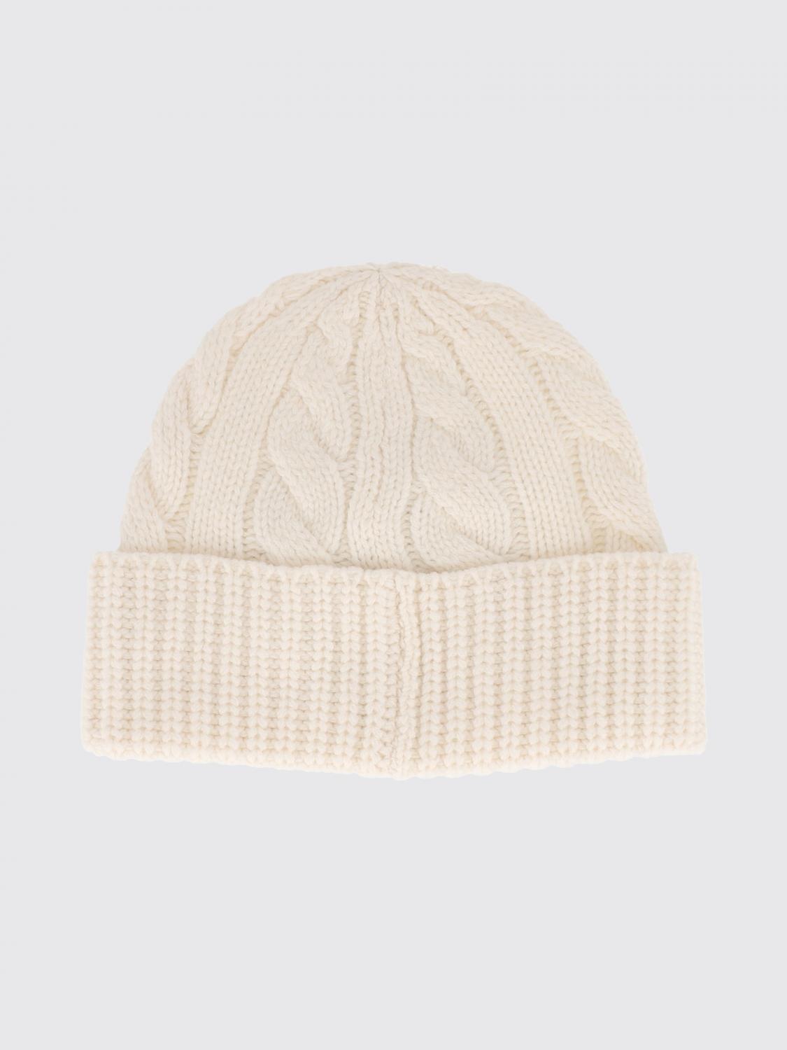 MC2 SAINT BARTH SOMBRERO: Gorro beanie MC2 Saint Barth de pura lana acanalada con vuelta y logo, Blanco - Img 2