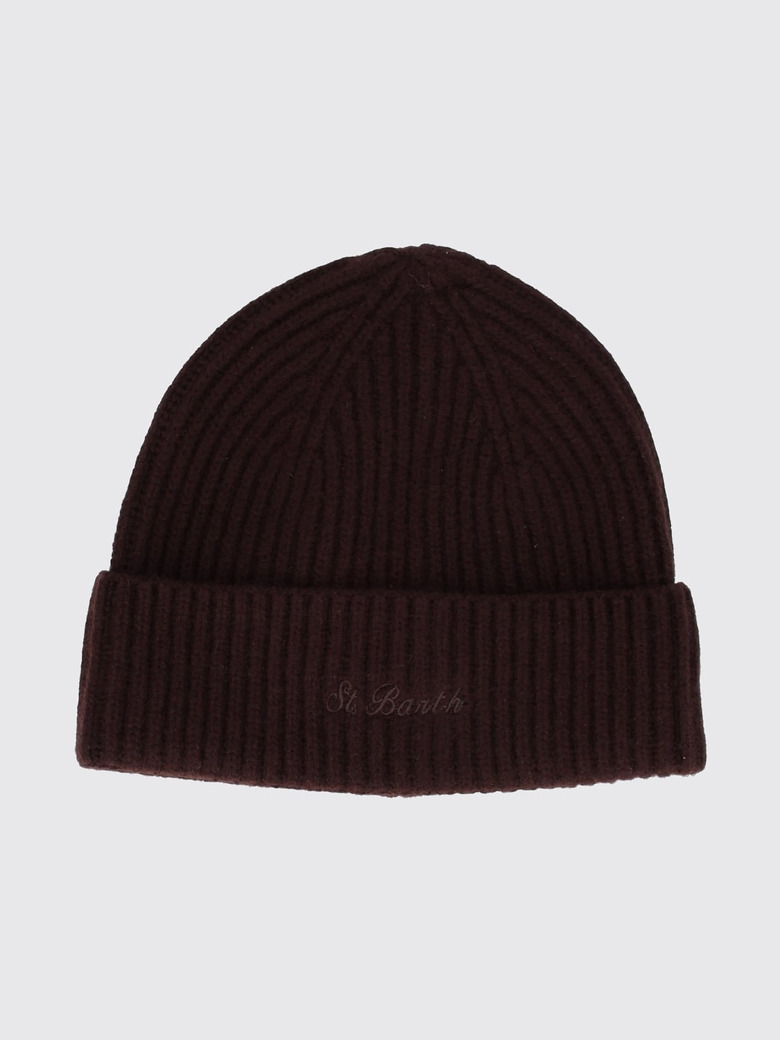 MC2 SAINT BARTH HAT: MC2 Saint Barth Embroidered-Logo Wool Beanie, Brown - Img 1
