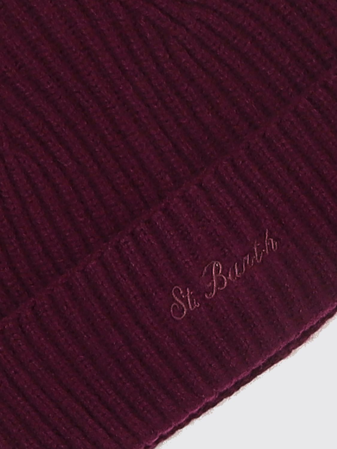 MC2 SAINT BARTH HAT: MC2 Saint Barth Embroidered-Logo Wool Beanie, Plum - Img 3