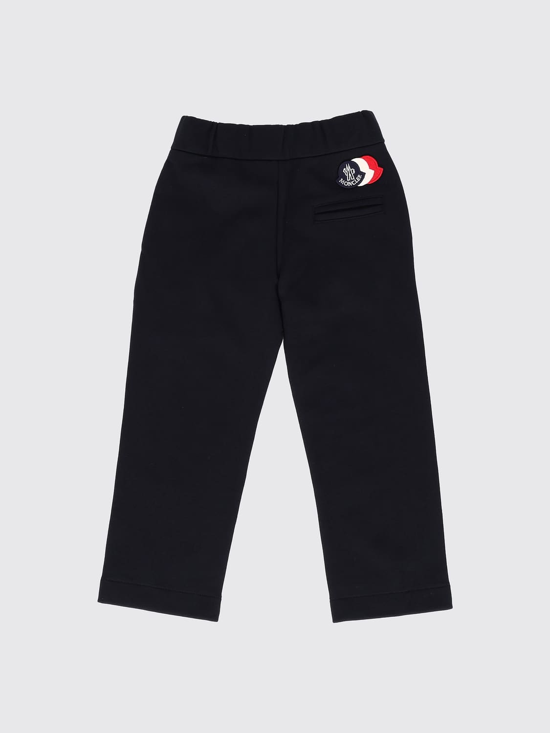 MONCLER HOSE: Lässige Baumwollhose Moncler für Jungen mit geradem Bein und elastischem Bund, Blau - Img 2