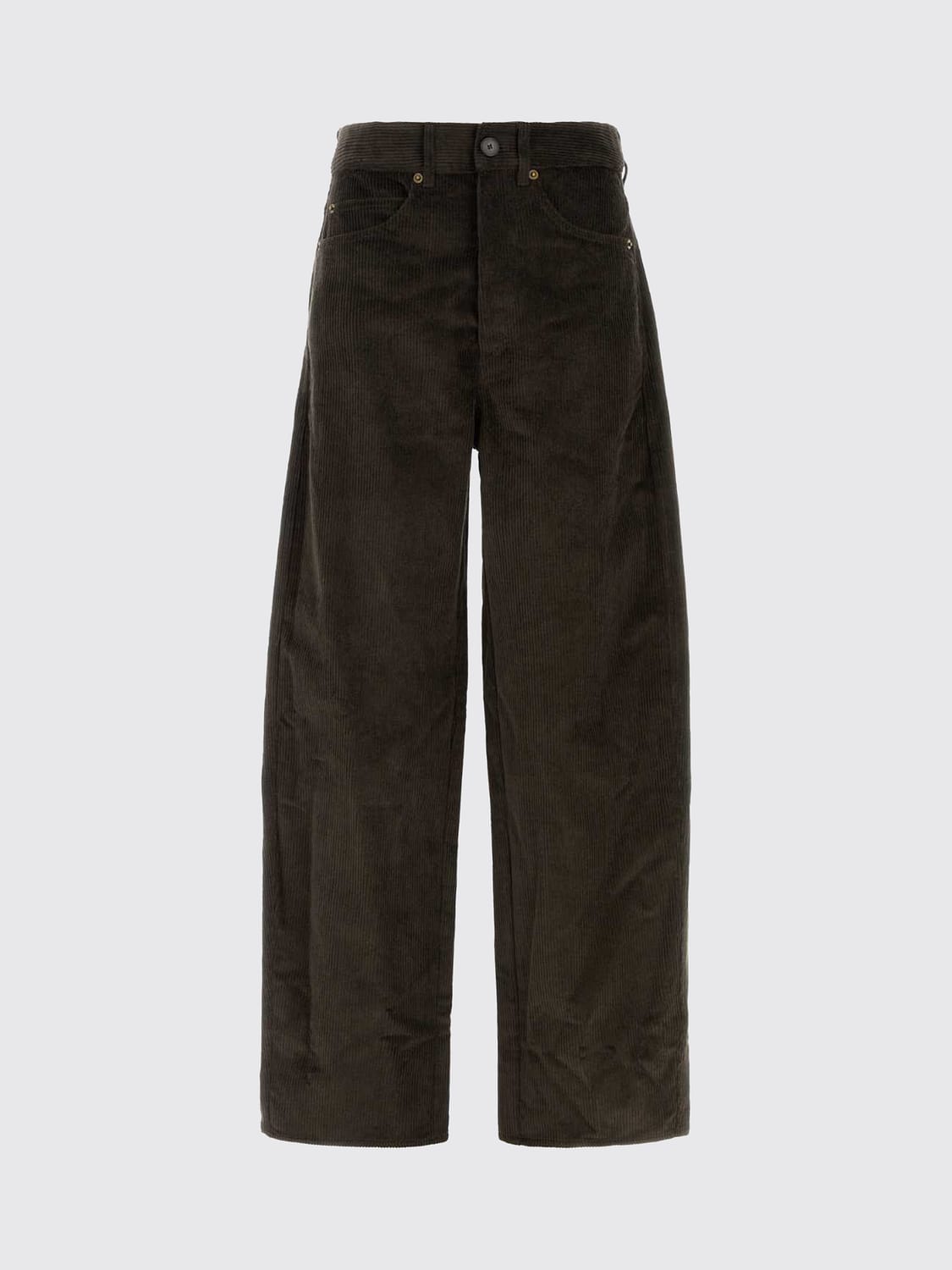 SOEUR PANTALONI: Pantaloni wide leg Soeur in velluto a coste a cinque tasche, Marrone - Img 2
