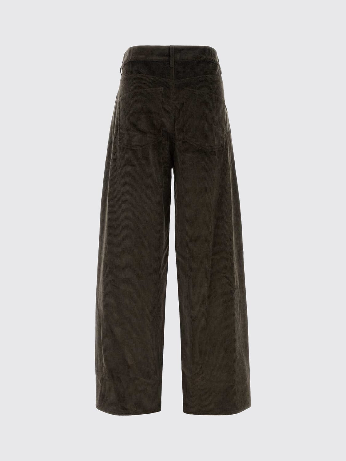 SOEUR PANTALONI: Pantaloni wide leg Soeur in velluto a coste a cinque tasche, Marrone - Img 3