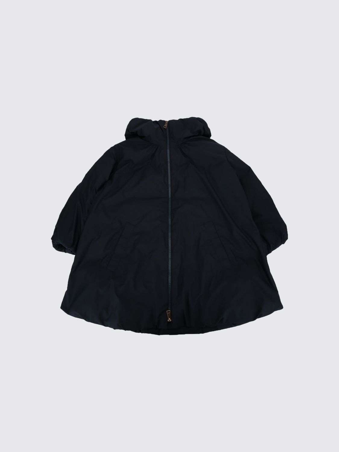 MONCLER ジャケット: MONCLER ボーイズ ライトウェイト ウィンドプルーフ ポリエステルジャケット フード付き, ブルー - Img 1