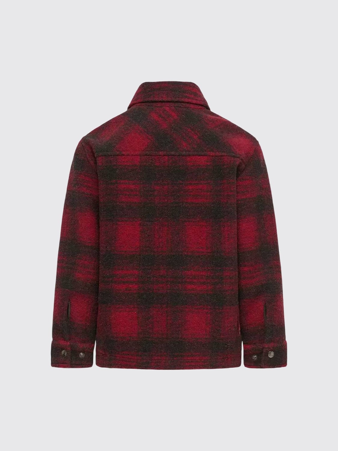 MONCLER JACKE: Hemdjacke Moncler für Jungen aus Wollmischung mit Tartanmuster und Logo-Patch, Rot - Img 2