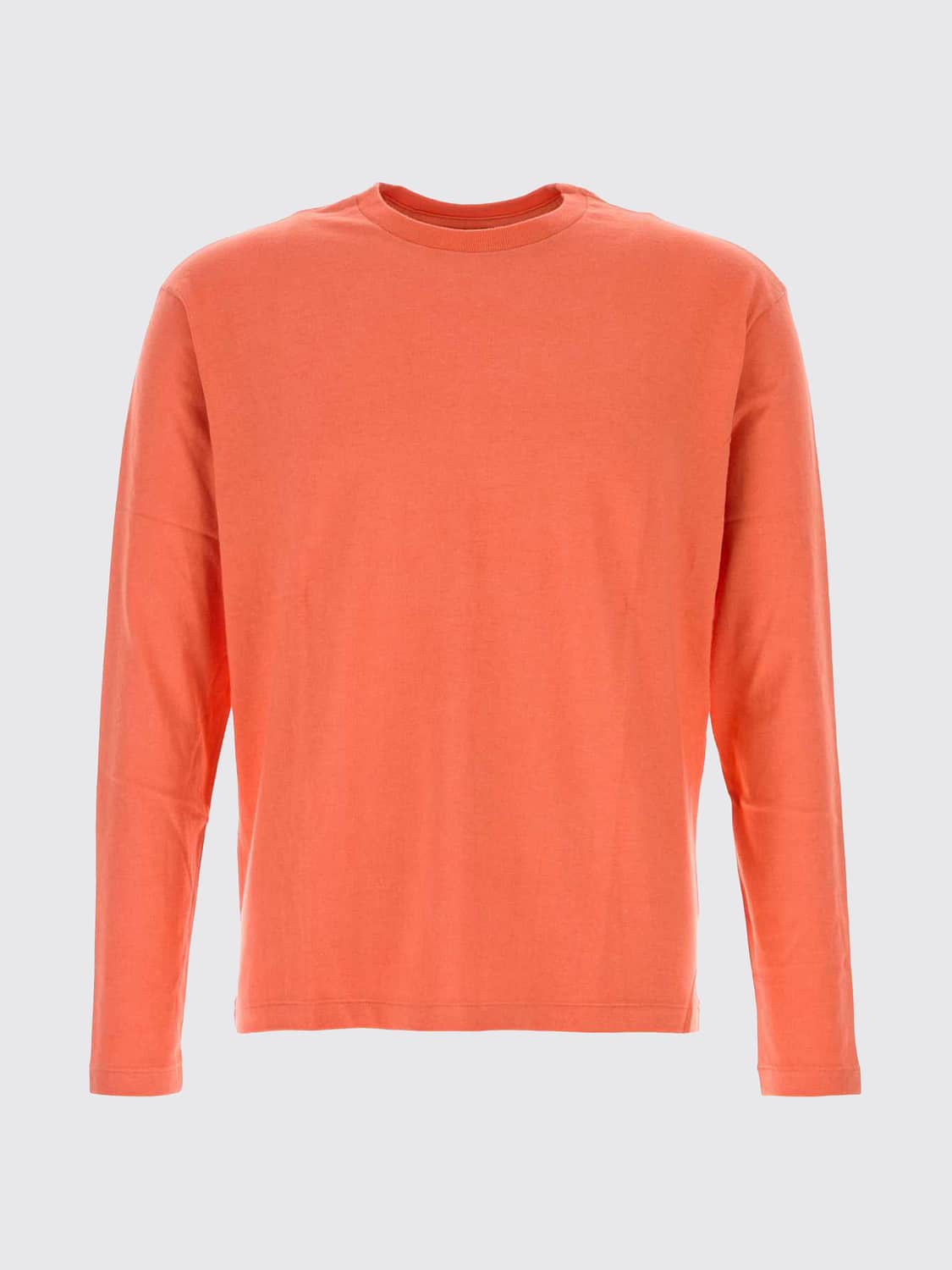 AURALEE T-SHIRT: Auralee Long-Sleeved Cotton and Cashmere T-Shirt with Dropped Shoulders, Pink - Img 2