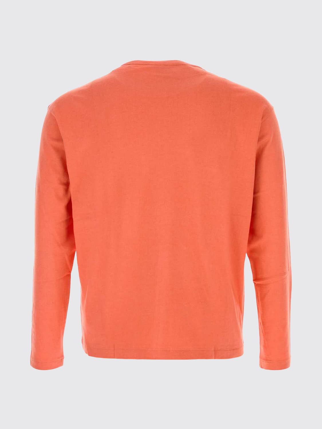 AURALEE T-SHIRT: Auralee Long-Sleeved Cotton and Cashmere T-Shirt with Dropped Shoulders, Pink - Img 3