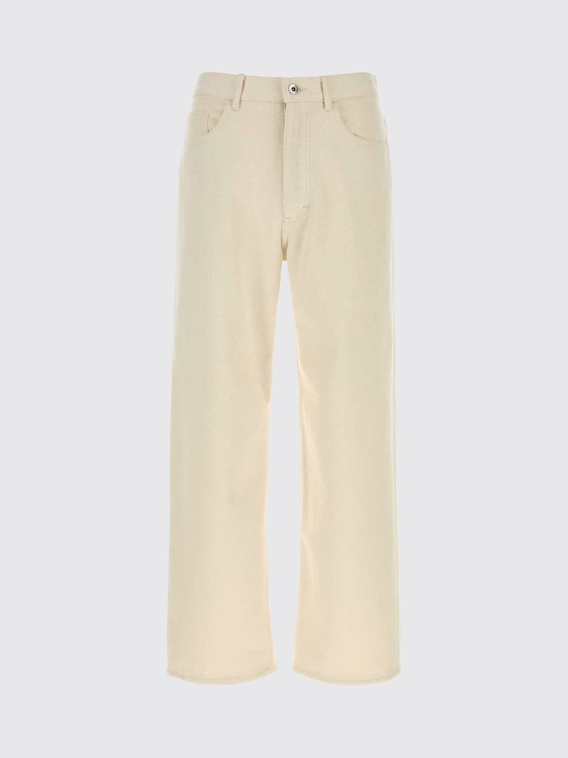 AURALEE PANTALONI: Pantaloni a gamba larga Auralee in pura seta con design a cinque tasche, Avorio - Img 2