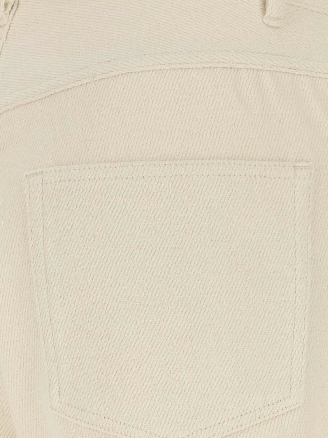 AURALEE PANTALONI: Pantaloni a gamba larga Auralee in pura seta con design a cinque tasche, Avorio - Img 4
