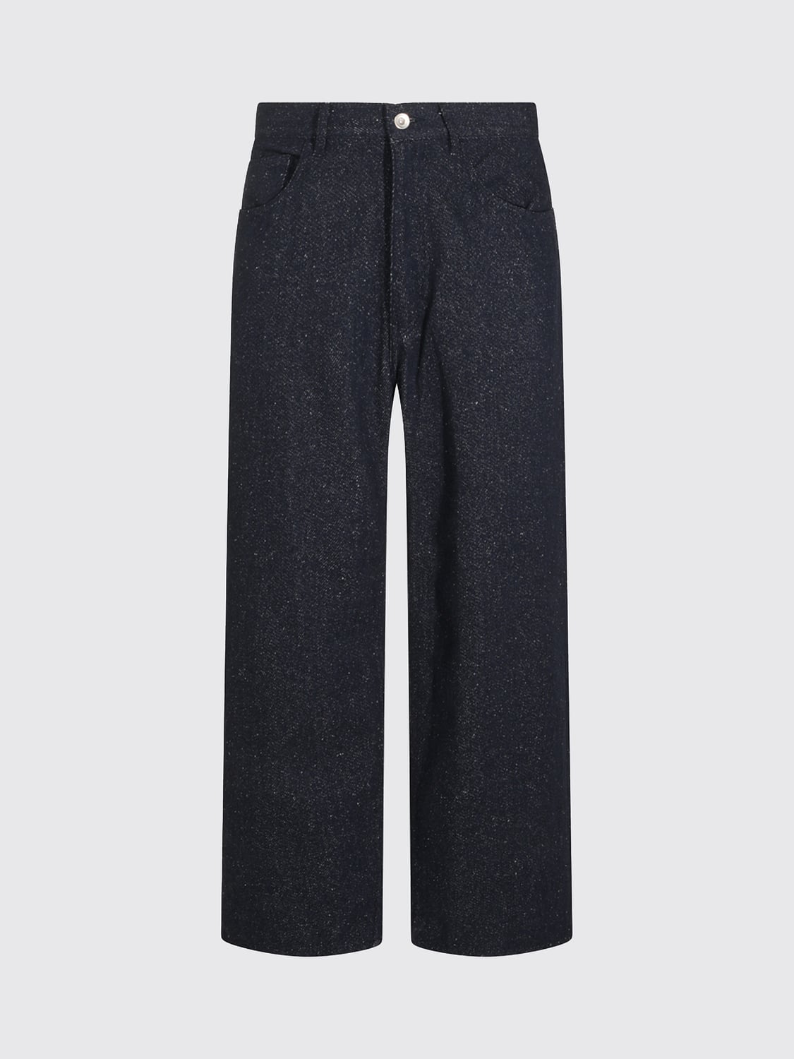 AURALEE PANTALONI: Pantaloni a gamba larga Auralee in pura seta con design a cinque tasche, Blue Navy - Img 2