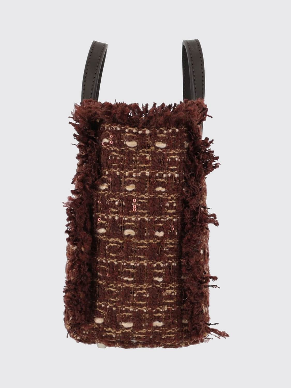 MC2 SAINT BARTH BORSA MINI: Mini borsa a mano Vanity MC2 Saint Barth in tweed con logo ricamato, Fantasia - Img 3