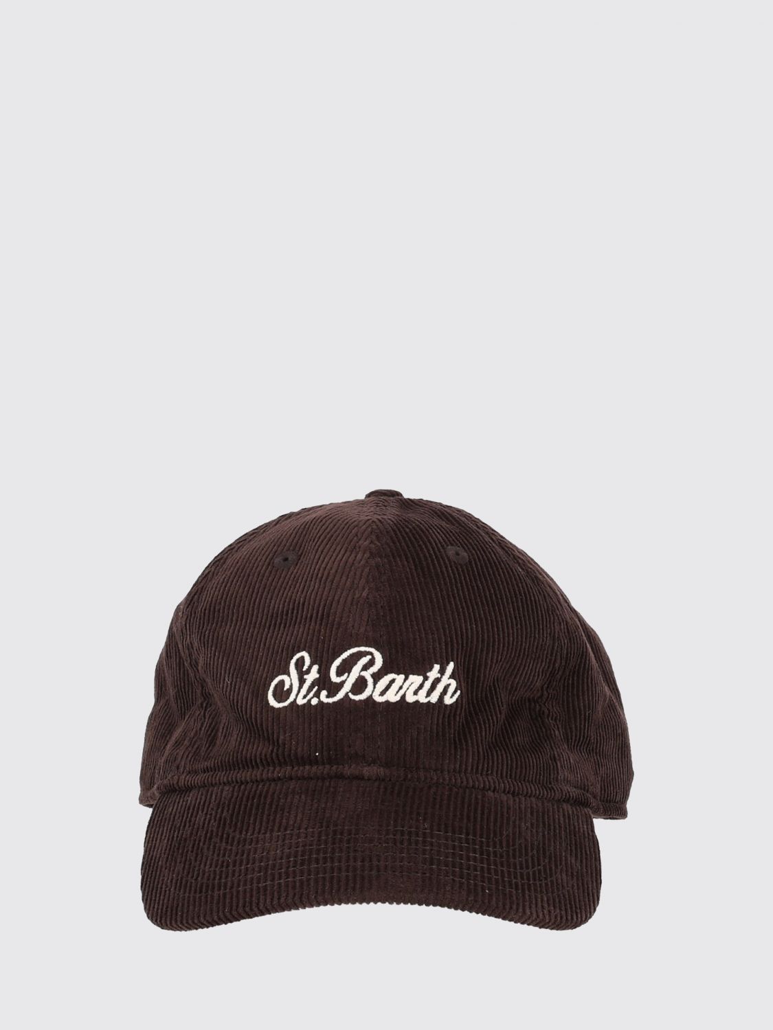MC2 SAINT BARTH HAT: Corduroy Baseball Cap MC2 Saint Barth with Embroidered Logo, Brown - Img 1