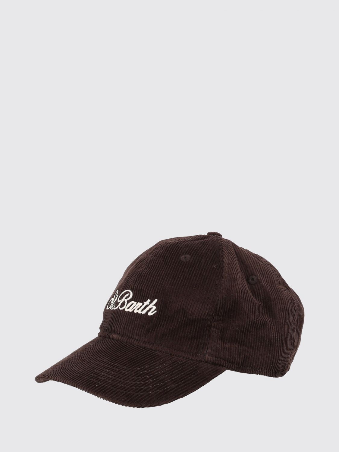 MC2 SAINT BARTH HAT: Corduroy Baseball Cap MC2 Saint Barth with Embroidered Logo, Brown - Img 2