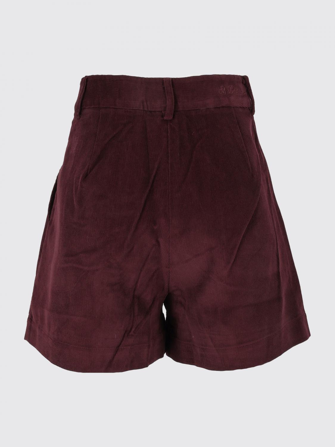 MC2 SAINT BARTH SHORTS: Samt-Shorts MC2 Saint Barth mit Bundfalten und Gürtelschlaufen, Violett - Img 3
