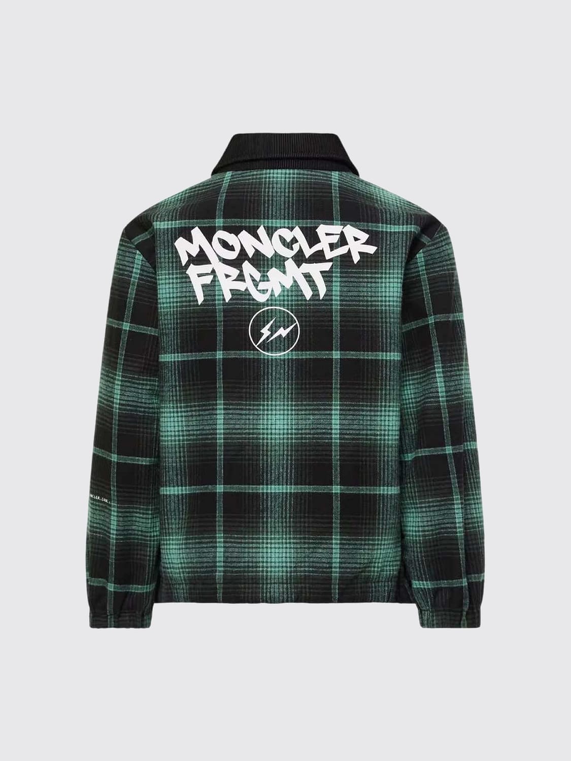 MONCLER JACKE: Wende-Hemdjacke Moncler für Jungen mit Schottenmuster und Samtkragen, Grün - Img 2