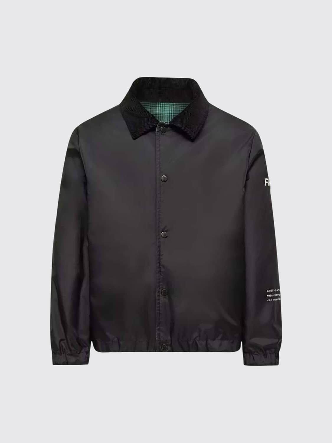 MONCLER JACKE: Wende-Hemdjacke Moncler für Jungen mit Schottenmuster und Samtkragen, Grün - Img 3