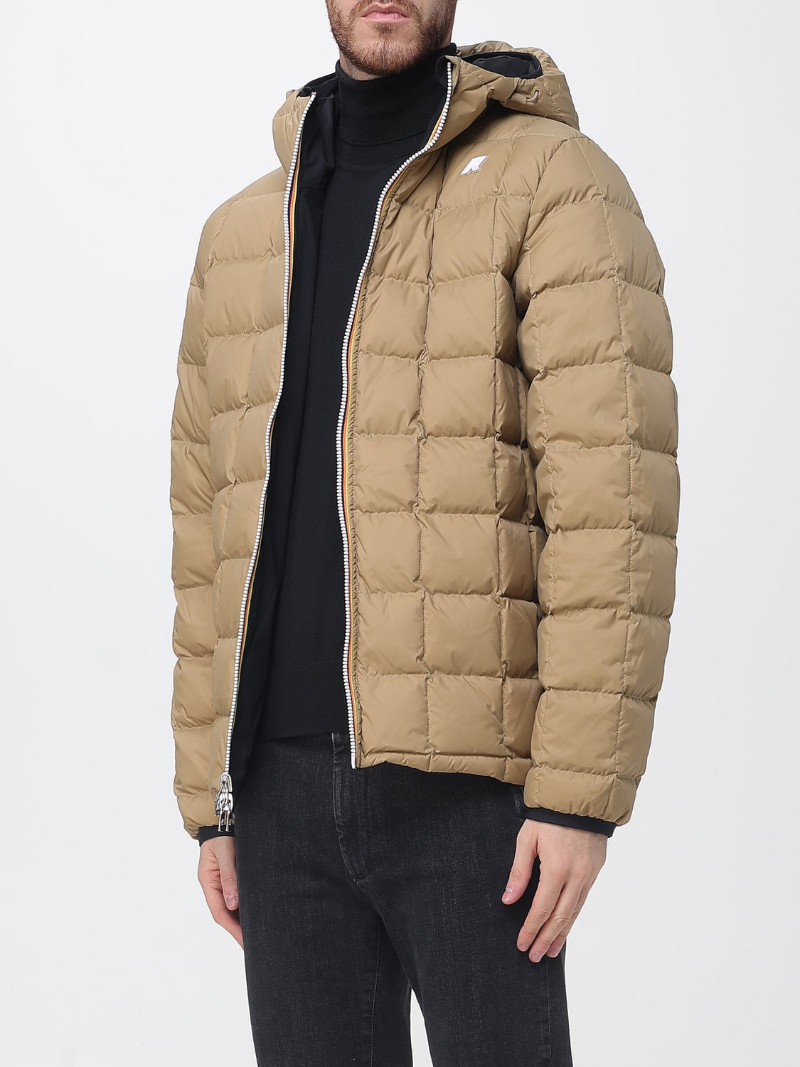 K-WAY JACKET: K-Way Jack Reversible and Waterproof Hooded Puffer Jacket in Technical Fabric, Black - Img 3
