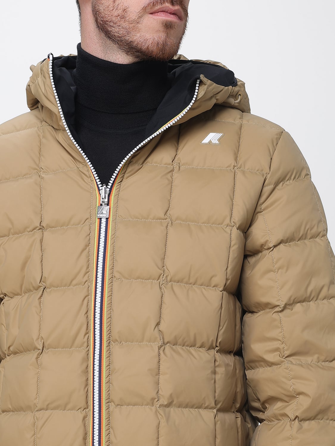 K-WAY JACKET: K-Way Jack Reversible and Waterproof Hooded Puffer Jacket in Technical Fabric, Black - Img 4