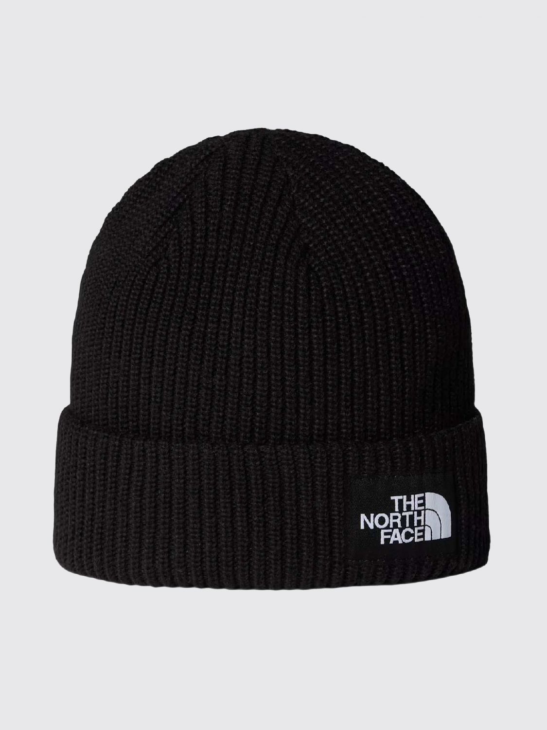 THE NORTH FACE HAT: Salty Lined Ribbed Beanie The North Face with Inner Lining and Logo, Black - Img 1