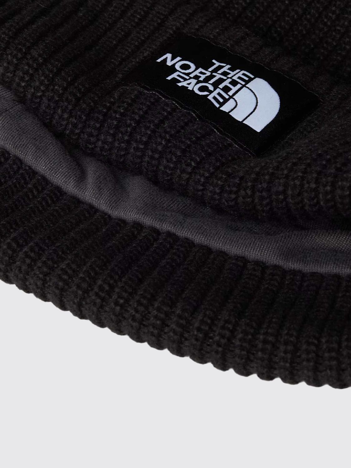 THE NORTH FACE HAT: Salty Lined Ribbed Beanie The North Face with Inner Lining and Logo, Black - Img 2