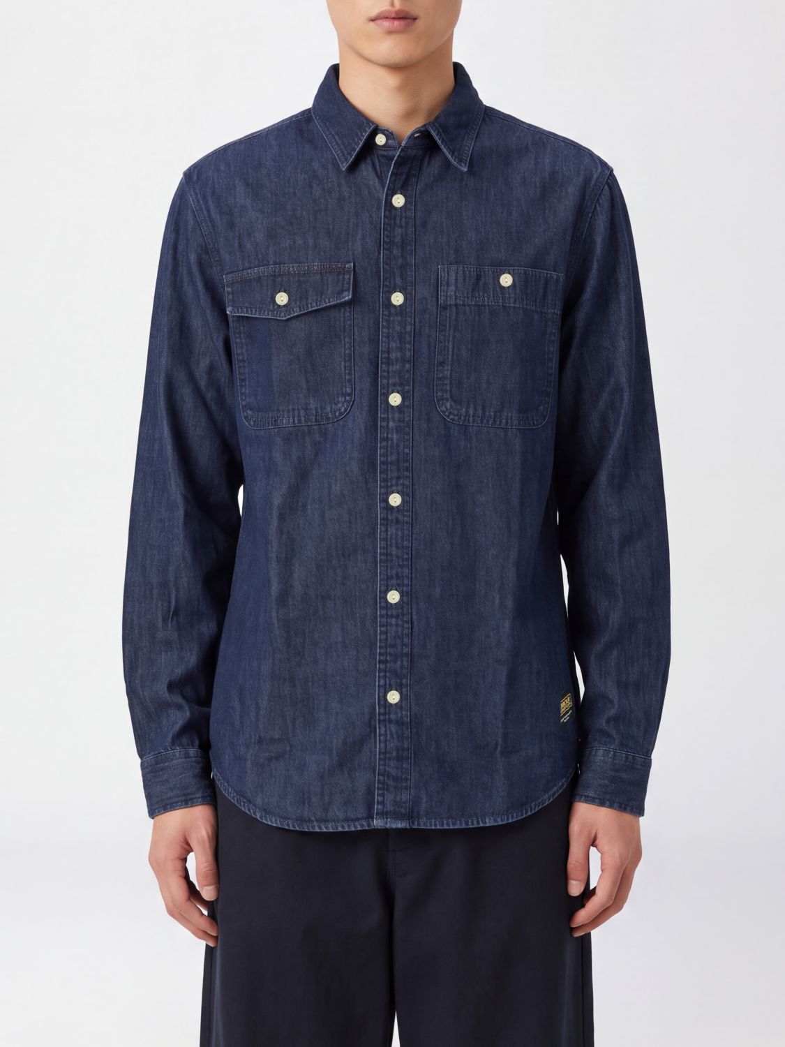 BARBOUR HEMD: Lässiges Barbour Jeanshemd aus Baumwolle mit aufgesetzten Taschen und abgerundetem Saum, Blau - Img 1