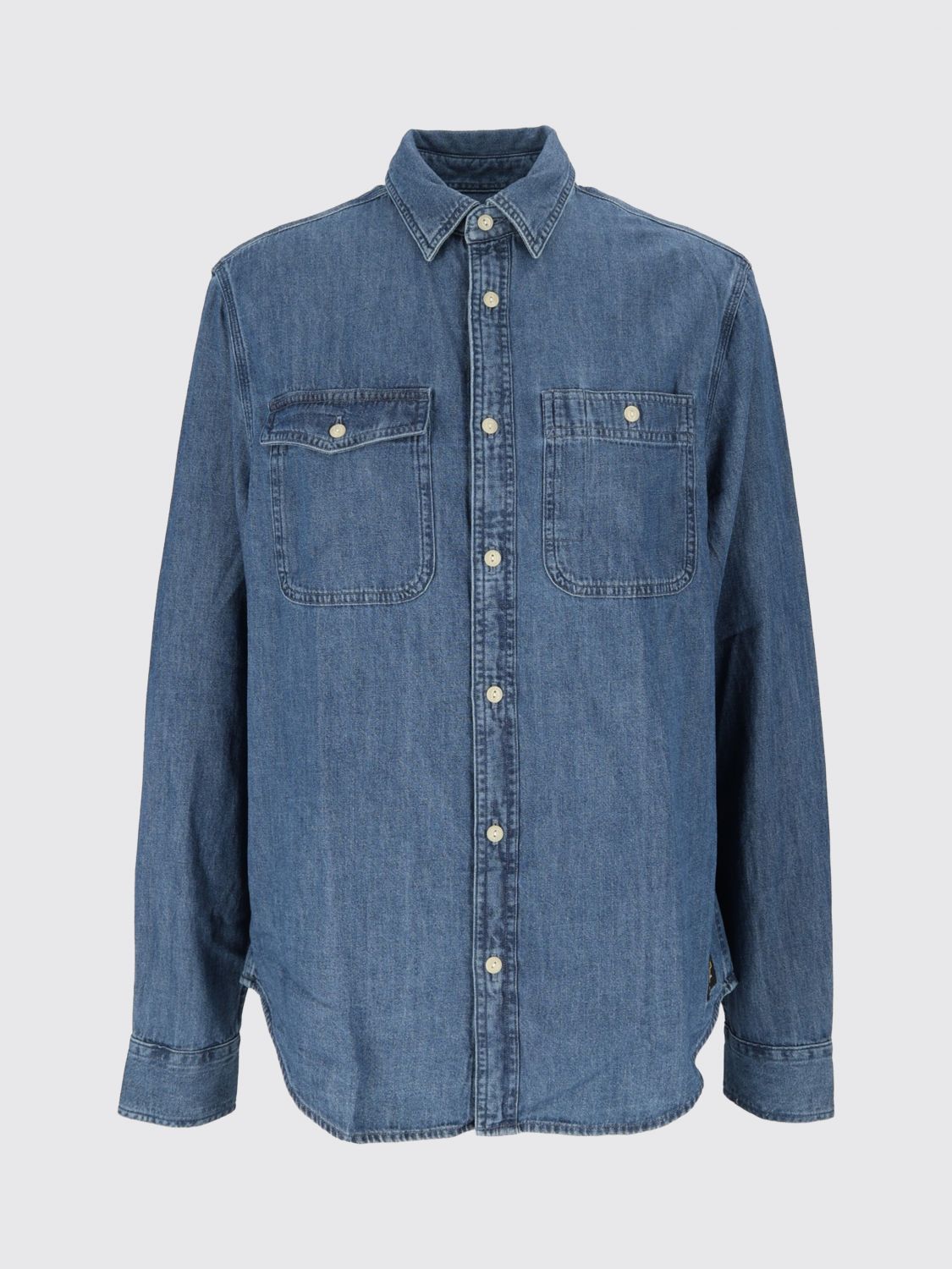 BARBOUR HEMD: Lässiges Barbour Jeanshemd aus Baumwolle mit aufgesetzten Taschen und abgerundetem Saum, Blau 1 - Img 2