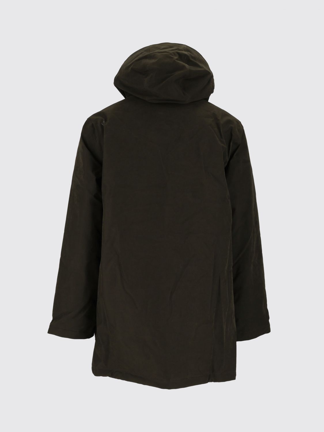 BARBOUR 大衣: BARBOUR 及膝棉混纺派克大衣,配有兜帽和隐藏式开合, 米色 - Img 3