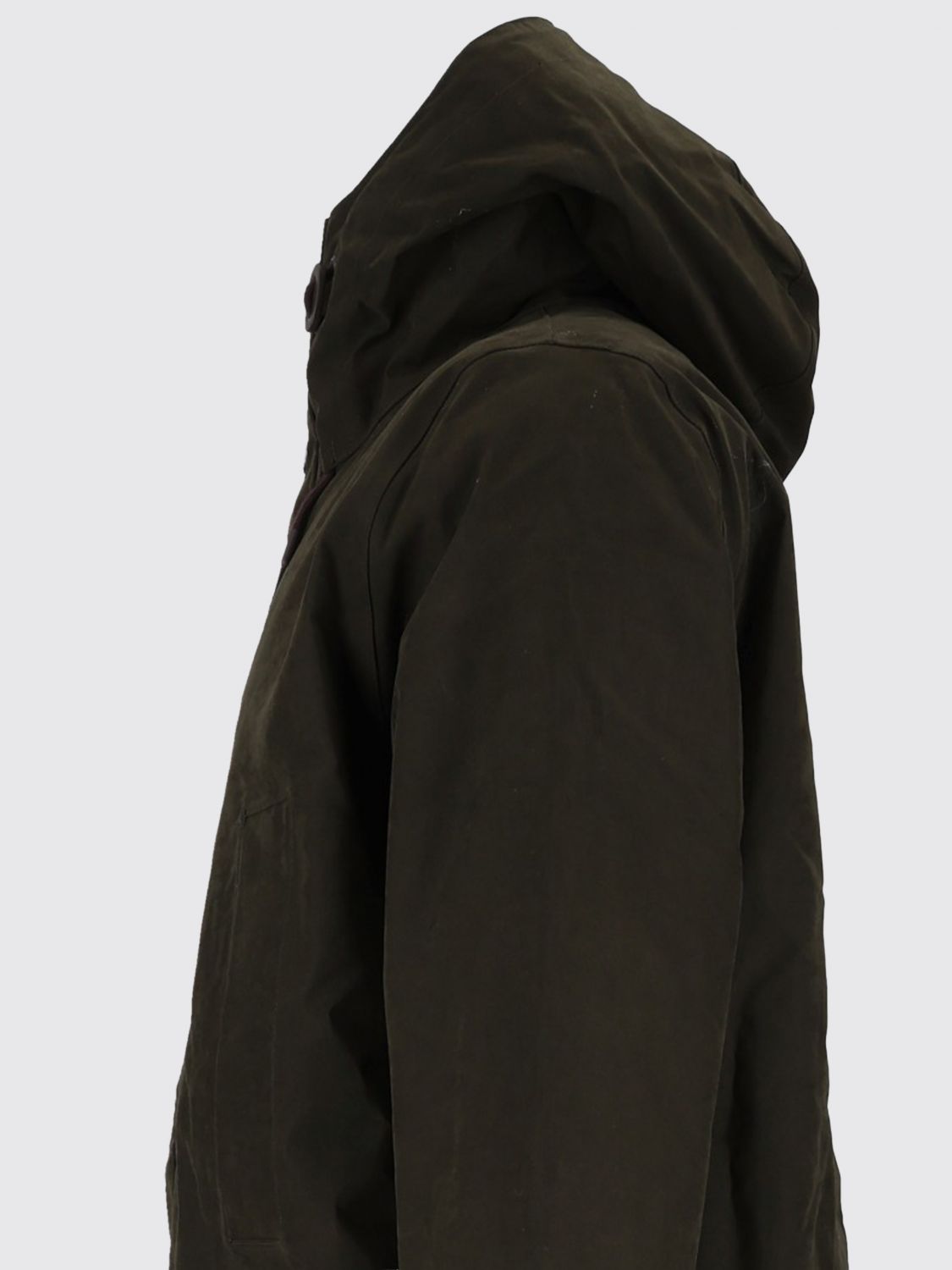 BARBOUR 大衣: BARBOUR 及膝棉混纺派克大衣,配有兜帽和隐藏式开合, 米色 - Img 4