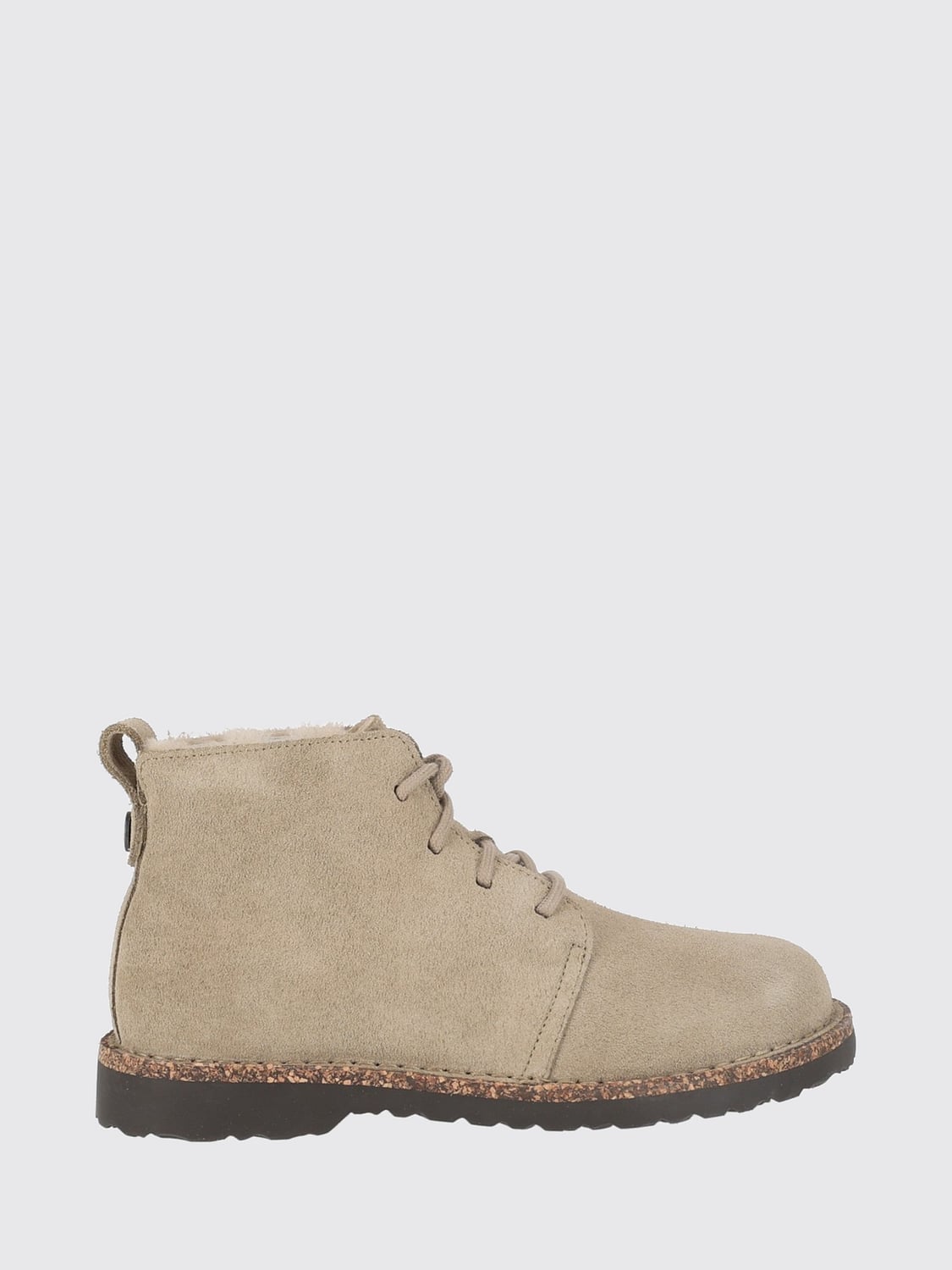 BIRKENSTOCK STIVALI: Stivaletti stringati Uppsala Mid Birkenstock in pelle scamosciata foderati in shearling, Tortora - Img 1