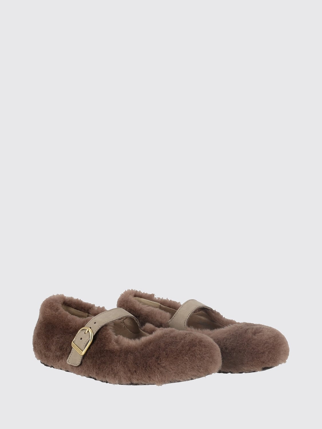 BIRKENSTOCK BALLERINE: Mary Jane Santa Clarita Birkenstock in shearling con cinturino regolabile, Grigio - Img 2