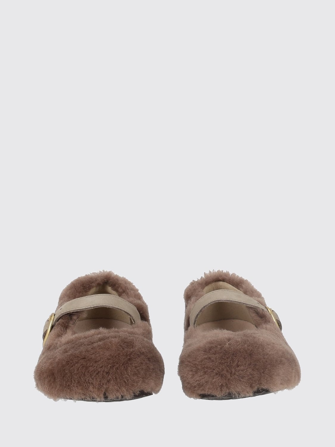 BIRKENSTOCK BALLERINE: Mary Jane Santa Clarita Birkenstock in shearling con cinturino regolabile, Grigio - Img 3