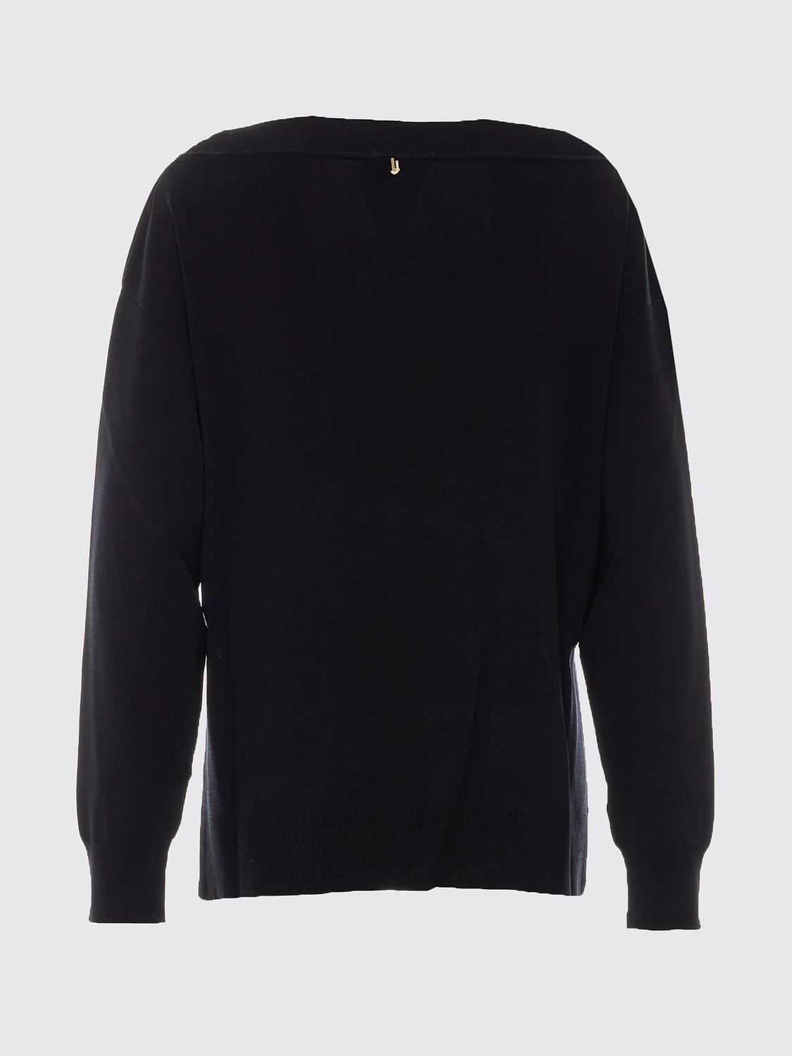 LIU JO PULL: Pull à col rond Liu Jo en viscose mélangée avec travail ajouré et perles, Noir - Img 3