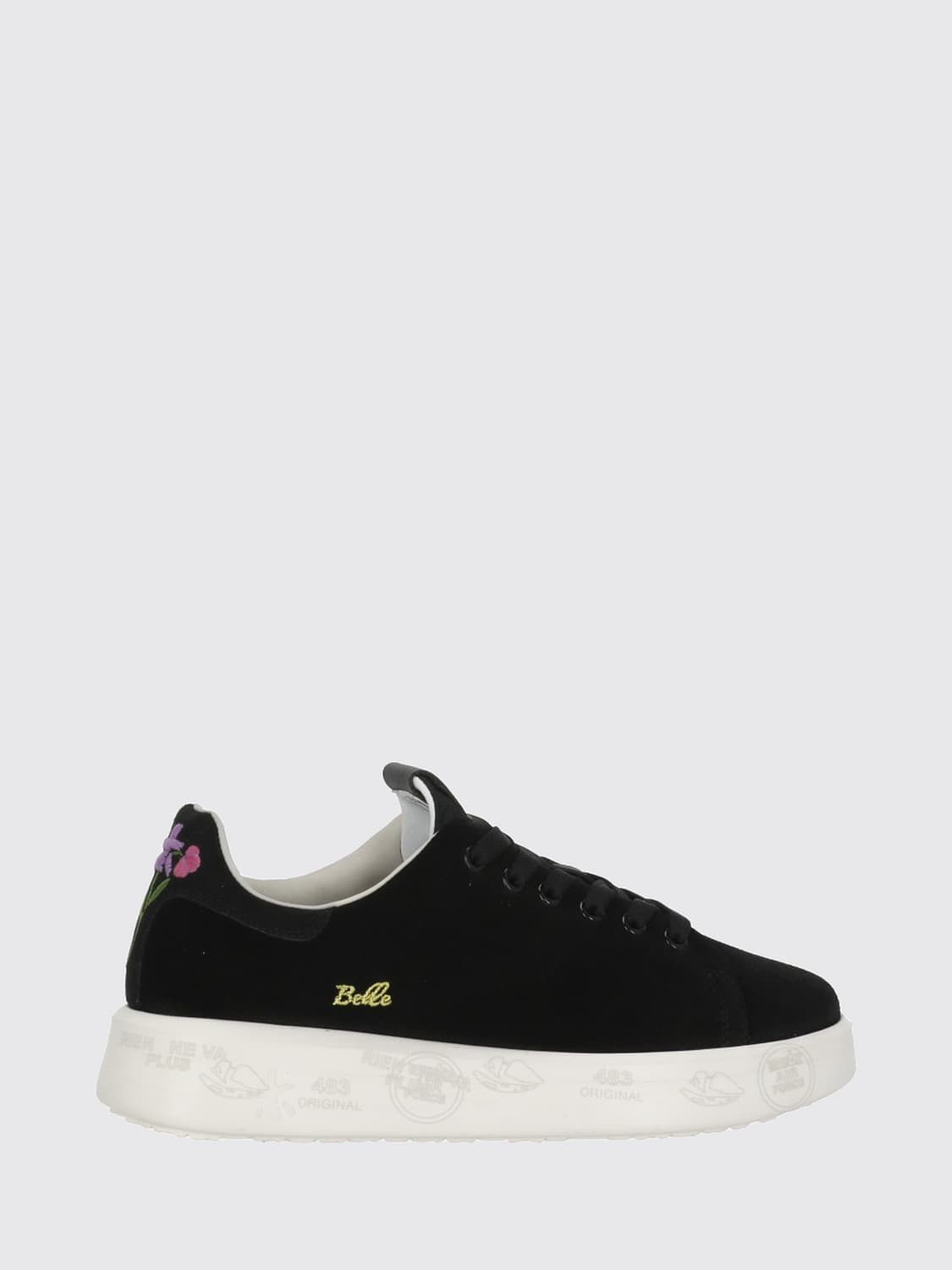 PREMIATA BASKETS: Baskets Belle Premiata bicolores en cuir et suède à semelle chunky, Noir - Img 1