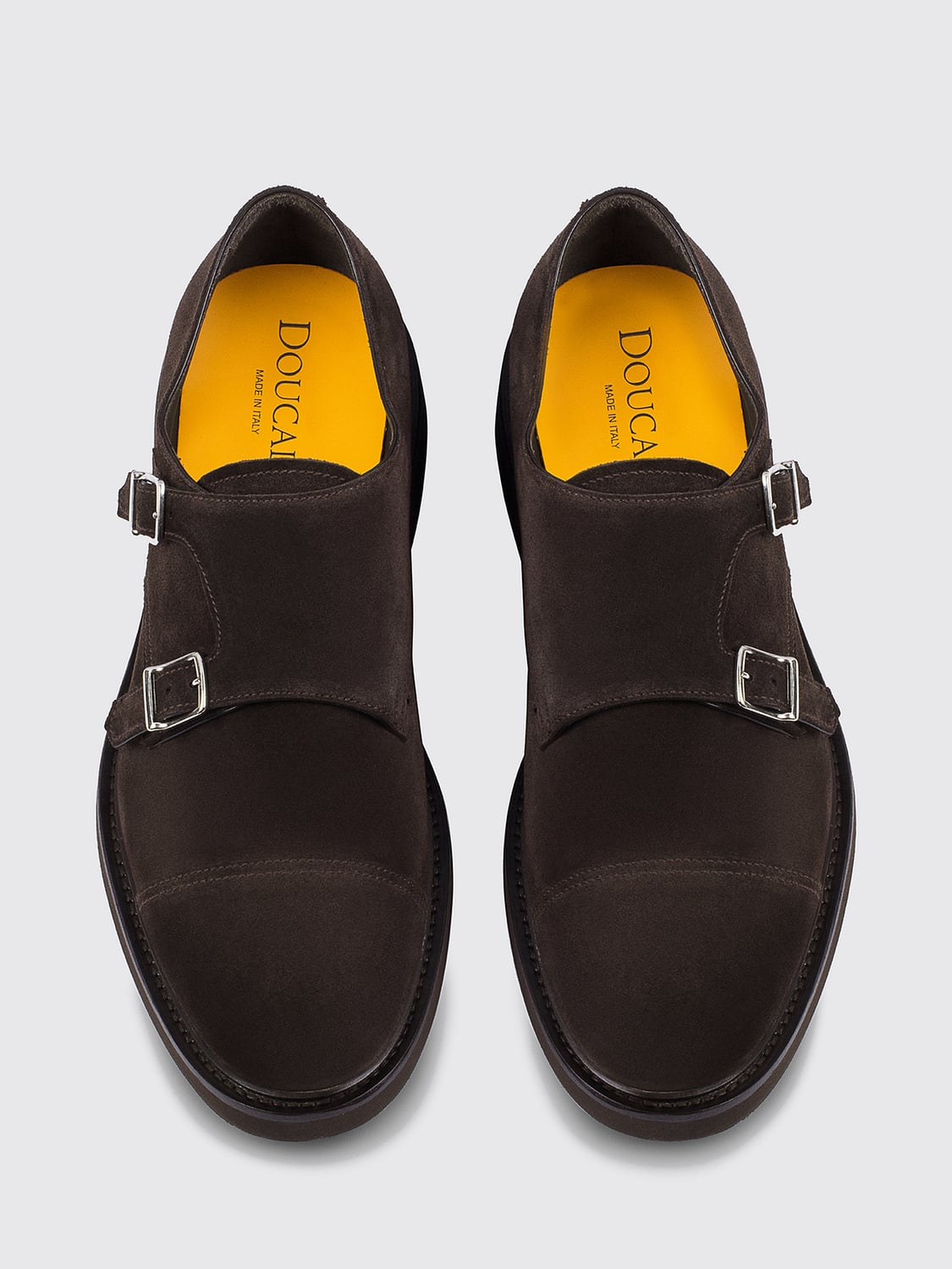 DOUCAL'S SCHNÜRSCHUHE: Wildleder-Monk-Schuhe von Doucal's mit doppelter Schnalle und runder Kappe, Earth - Img 3