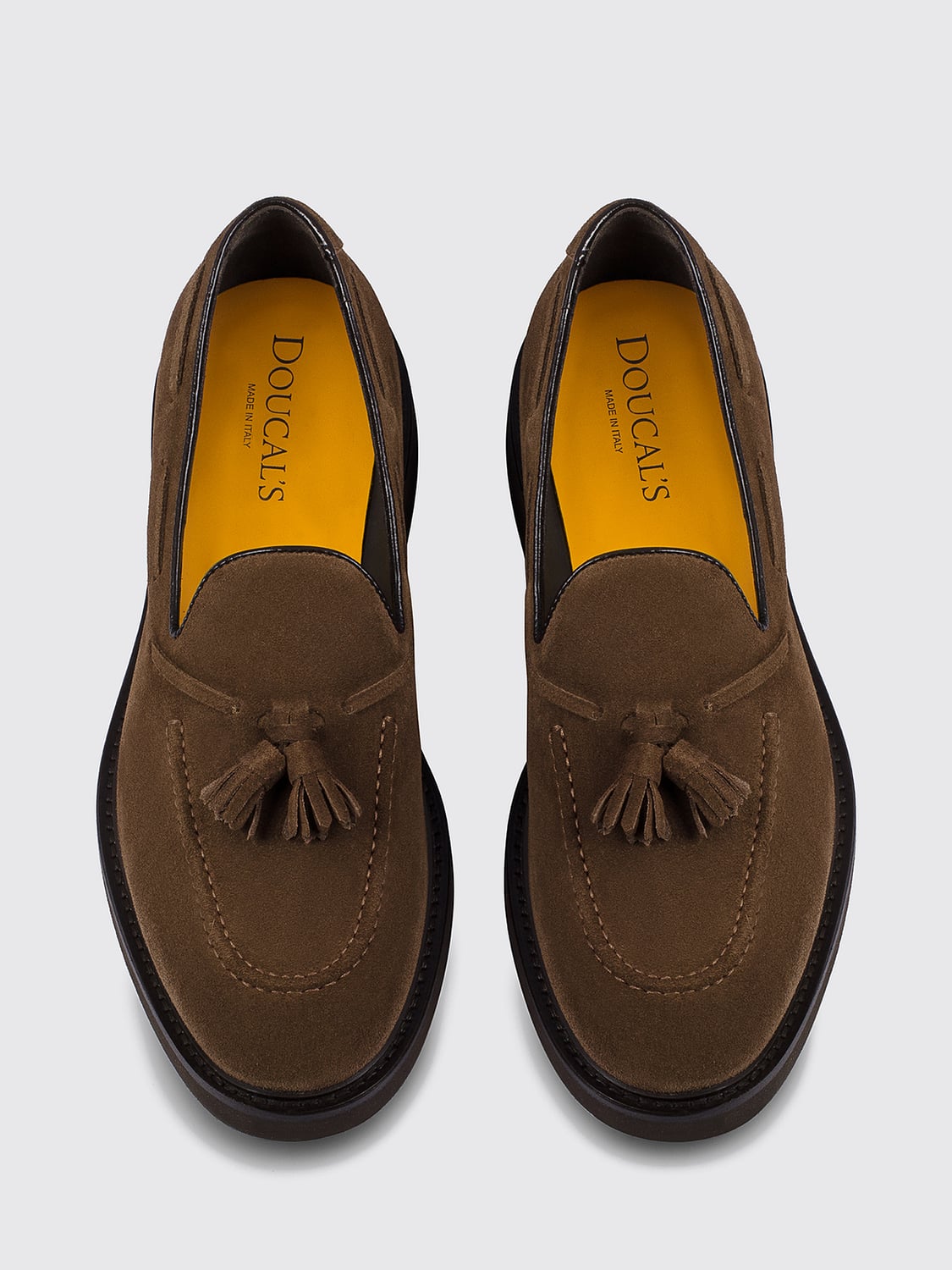 DOUCAL'S LOAFERS: Doucal's Suede Tassel Loafers with Rubber Sole, Beige - Img 3