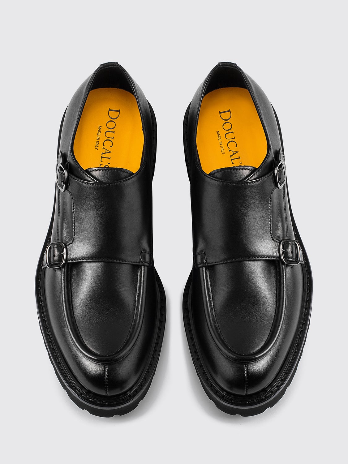 DOUCAL'S SCHNÜRSCHUHE: Doucal's Doppel-Monk-Strap-Schuhe aus glattem Kalbsleder mit Gummisohle, Schwarz - Img 3