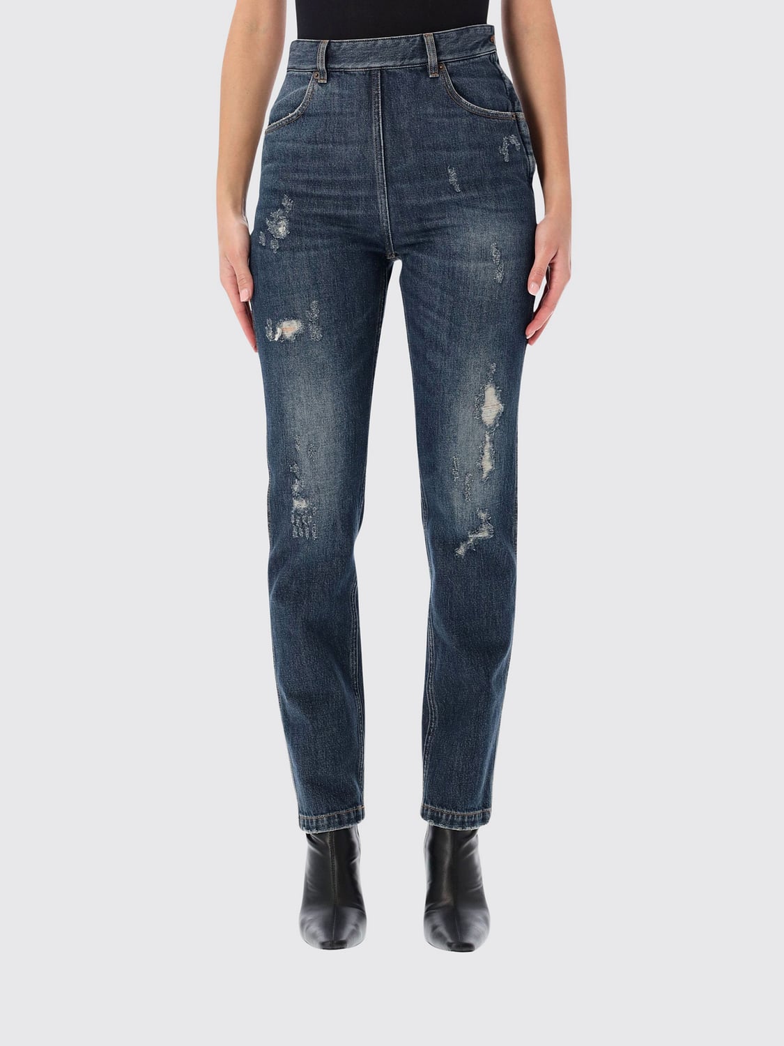 MM6 MAISON MARGIELA VAQUEROS: Vaqueros mujer Mm6 Maison Margiela, Azul Oscuro - Img 1
