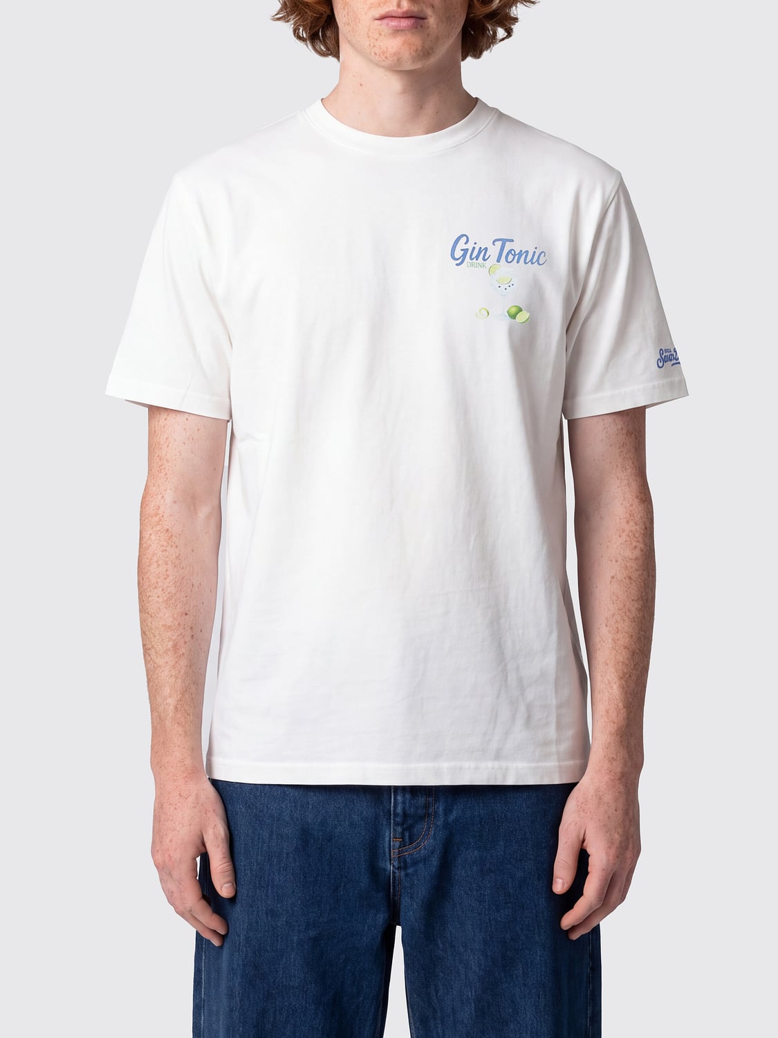 MC2 SAINT BARTH CAMISETA: Camiseta MC2 Saint Barth de algodón con estampado gráfico y logo en contraste, Blanco 1 - Img 1