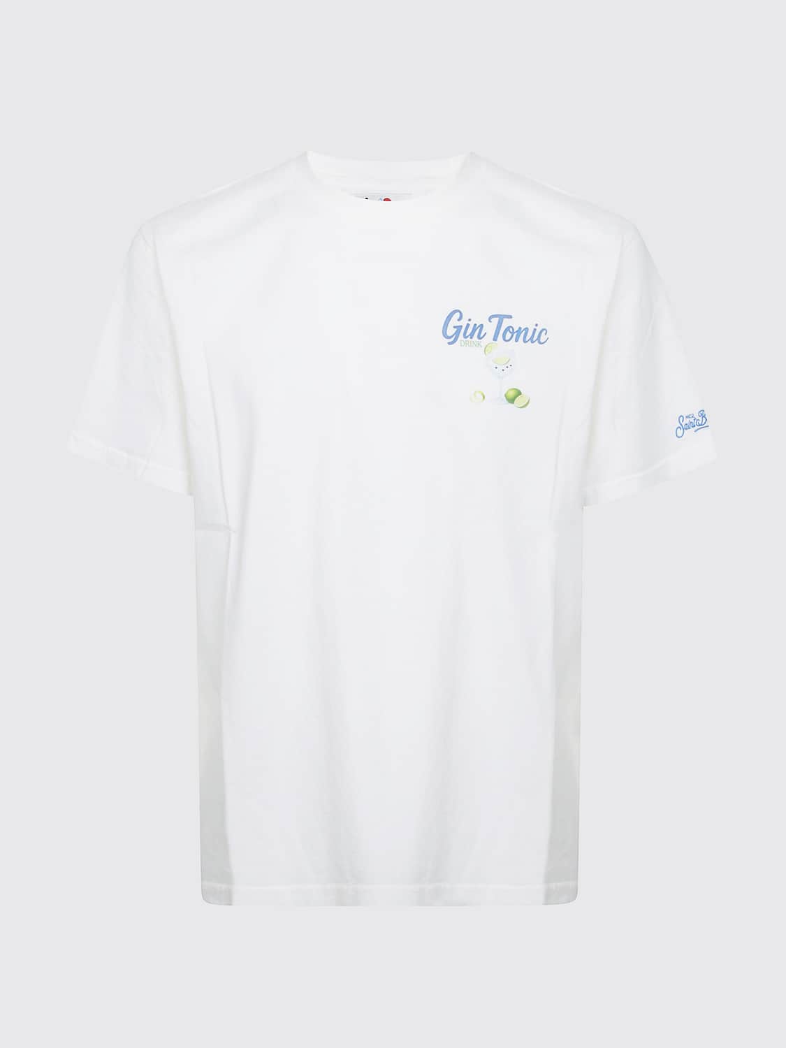 MC2 SAINT BARTH CAMISETA: Camiseta MC2 Saint Barth de algodón con estampado gráfico y logo en contraste, Blanco 1 - Img 2
