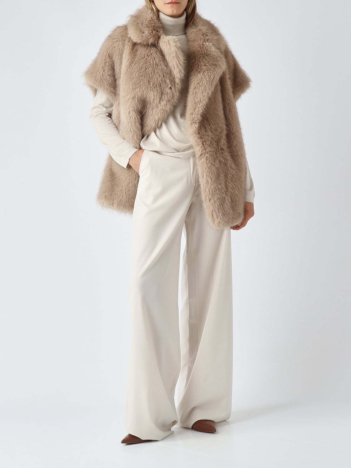 MM MAX MARA PULLOVER: MM Max Mara Langarm-Rollkragenpullover aus Schurwolle und Kaschmir, Ice - Img 2