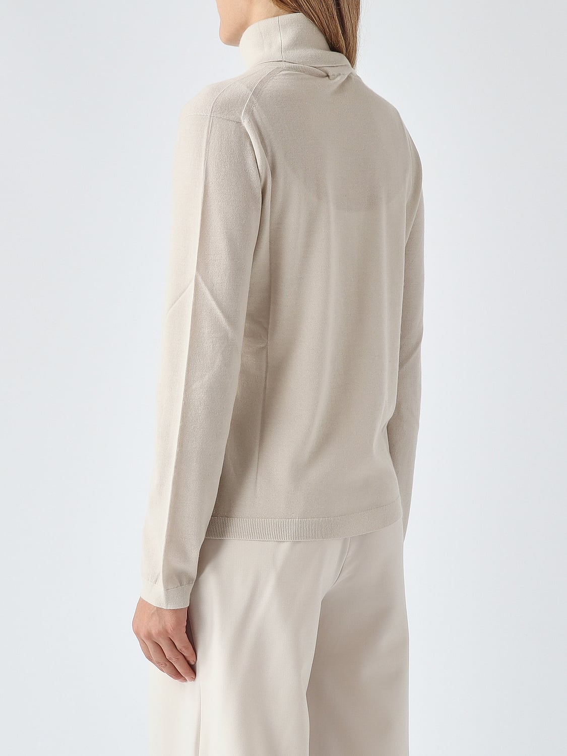 MM MAX MARA PULLOVER: MM Max Mara Langarm-Rollkragenpullover aus Schurwolle und Kaschmir, Ice - Img 3