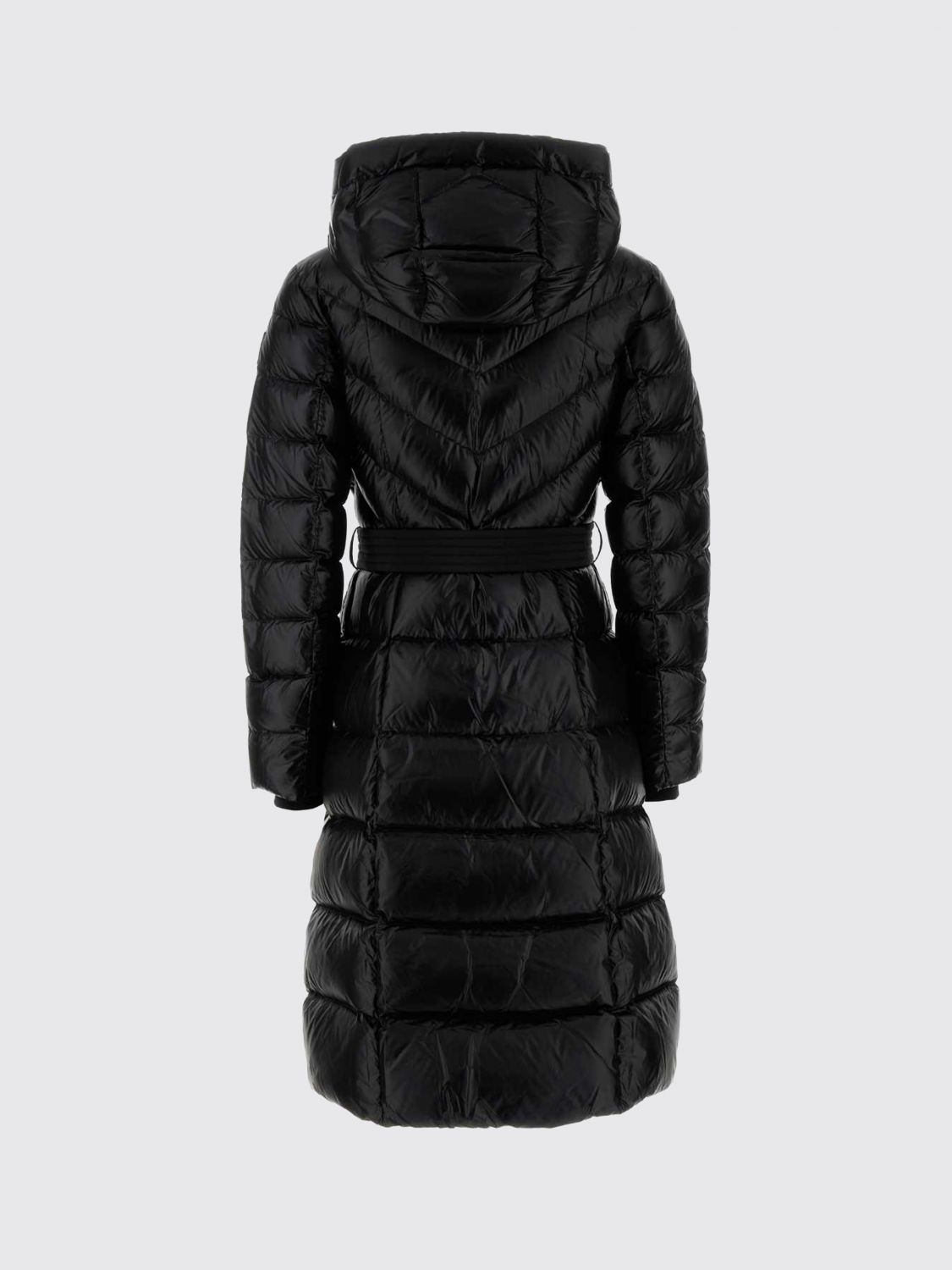 MACKAGE JACKE: Langer gesteppter Daunenmantel von Mackage aus recyceltem Nylon mit Kapuze und Gürtel, Schwarz - Img 3
