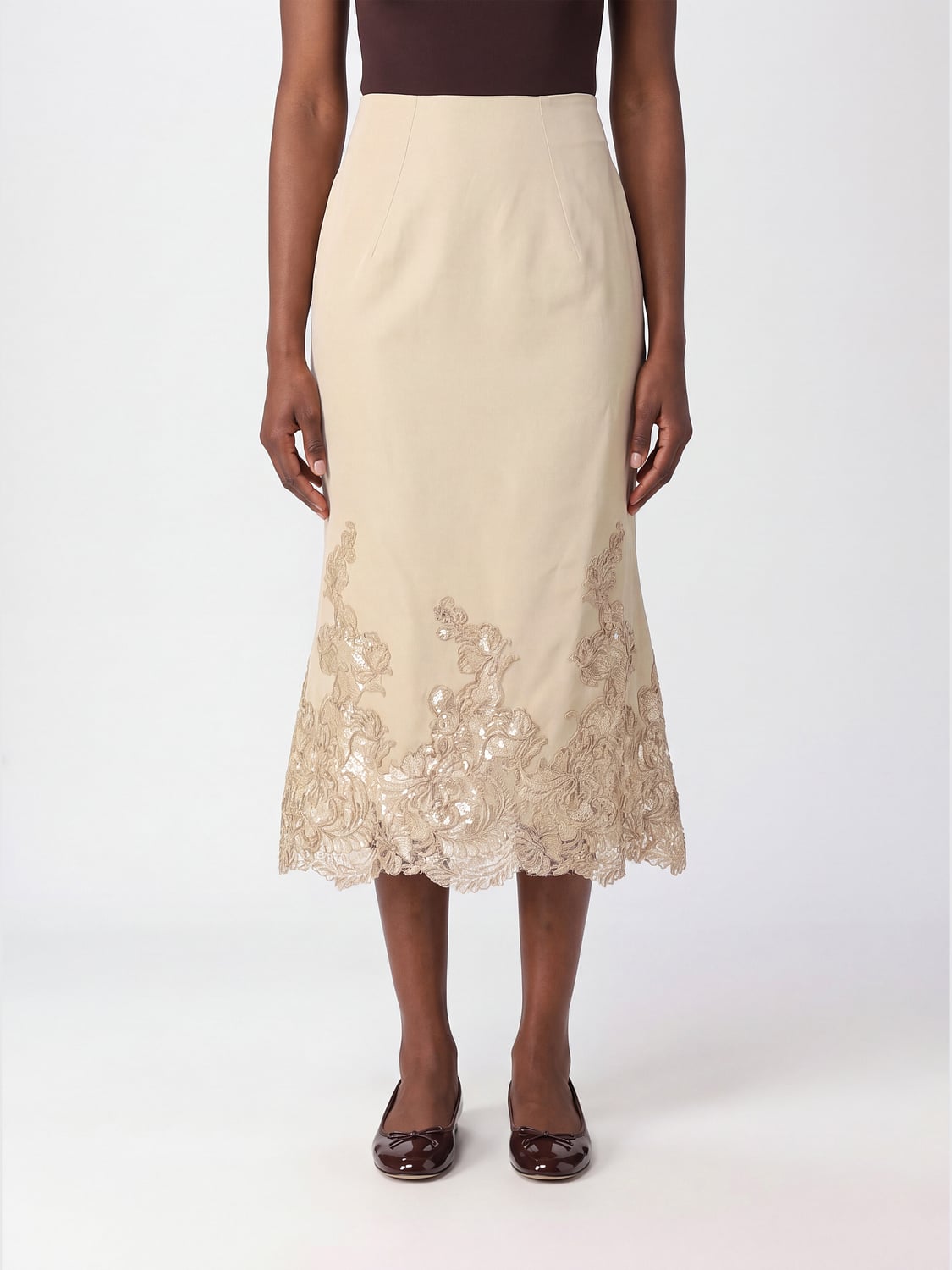ERMANNO SCERVINO FALDA: Falda mujer Ermanno Scervino, Arena - Img 1