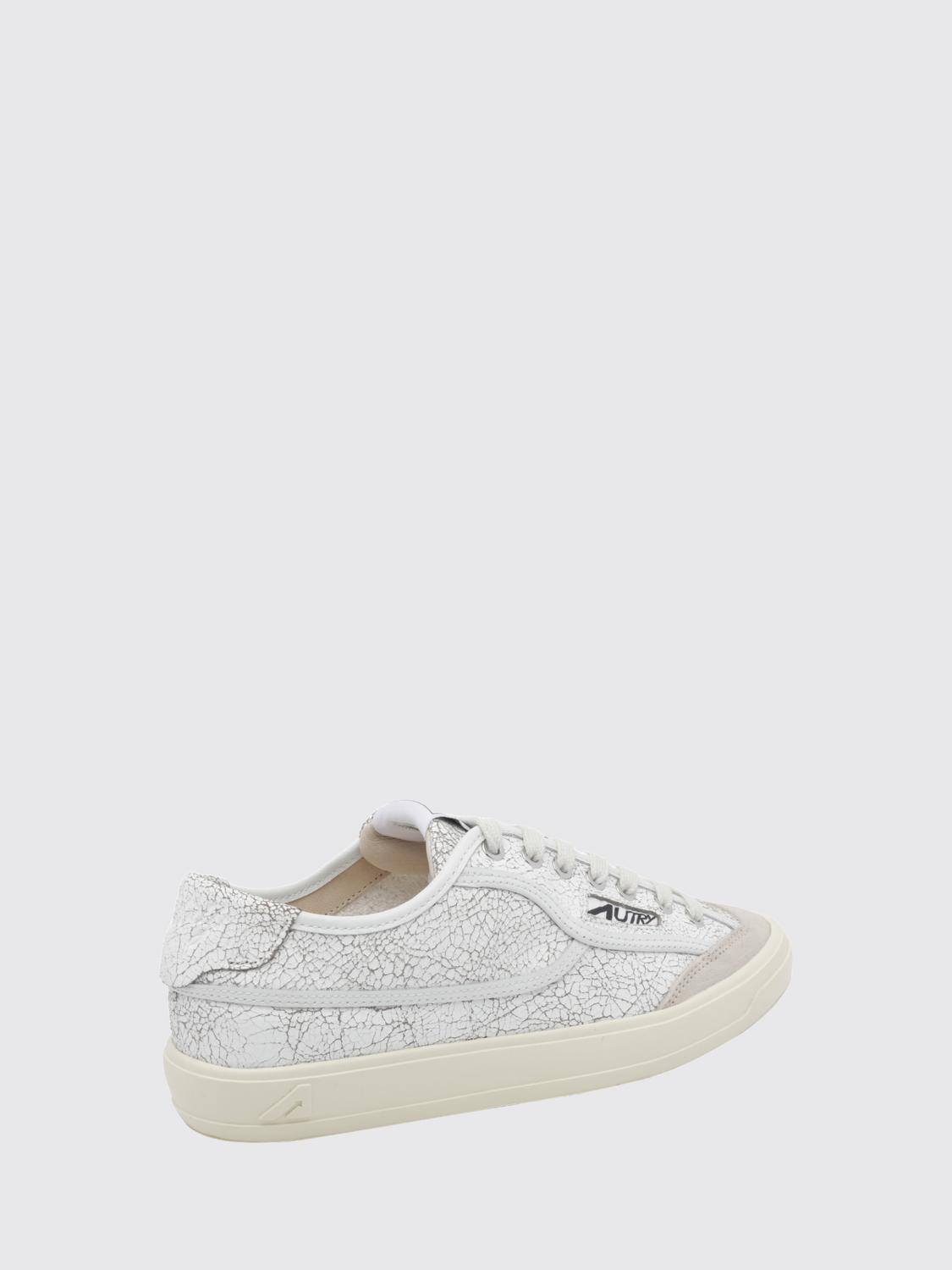 AUTRY SNEAKERS: Autry Windscape Low-Top-Sneaker aus Leder in Crackle-Optik mit Logo, Weiß - Img 4