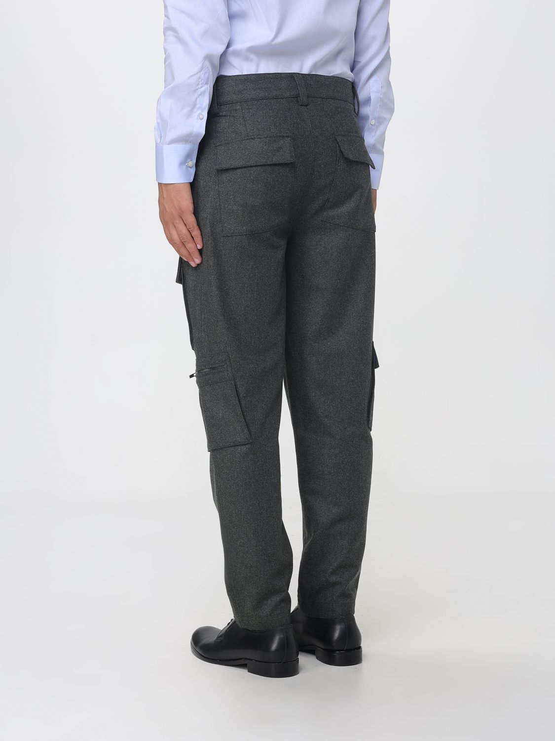 BRUNELLO CUCINELLI PANTS: Brunello Cucinelli Straight-Leg Virgin Wool Cargo Trousers, Green - Img 3