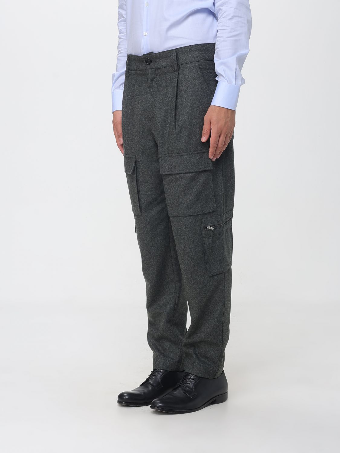 BRUNELLO CUCINELLI PANTS: Brunello Cucinelli Straight-Leg Virgin Wool Cargo Trousers, Green - Img 4