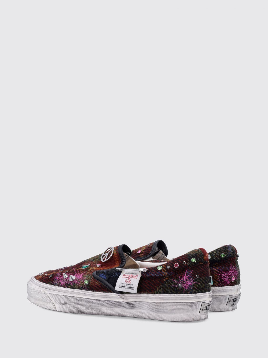 VANS TRAINERS: Vans LX Classic Slip-On 98 Checkerboard Cotton Canvas Sneakers, Red - Img 2