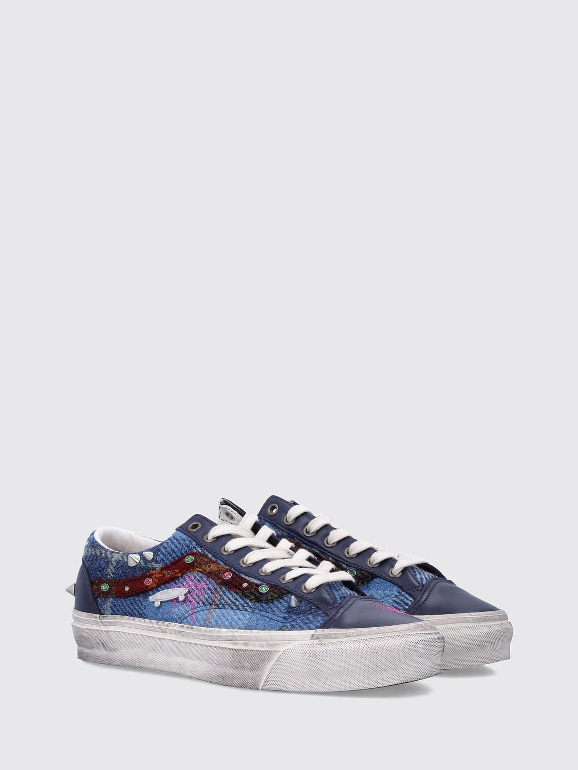 VANS SNEAKERS: Vans LX Old Skool 36 Low Top Canvas Sneakers with Contrast Logo, Blue 1 - Img 2