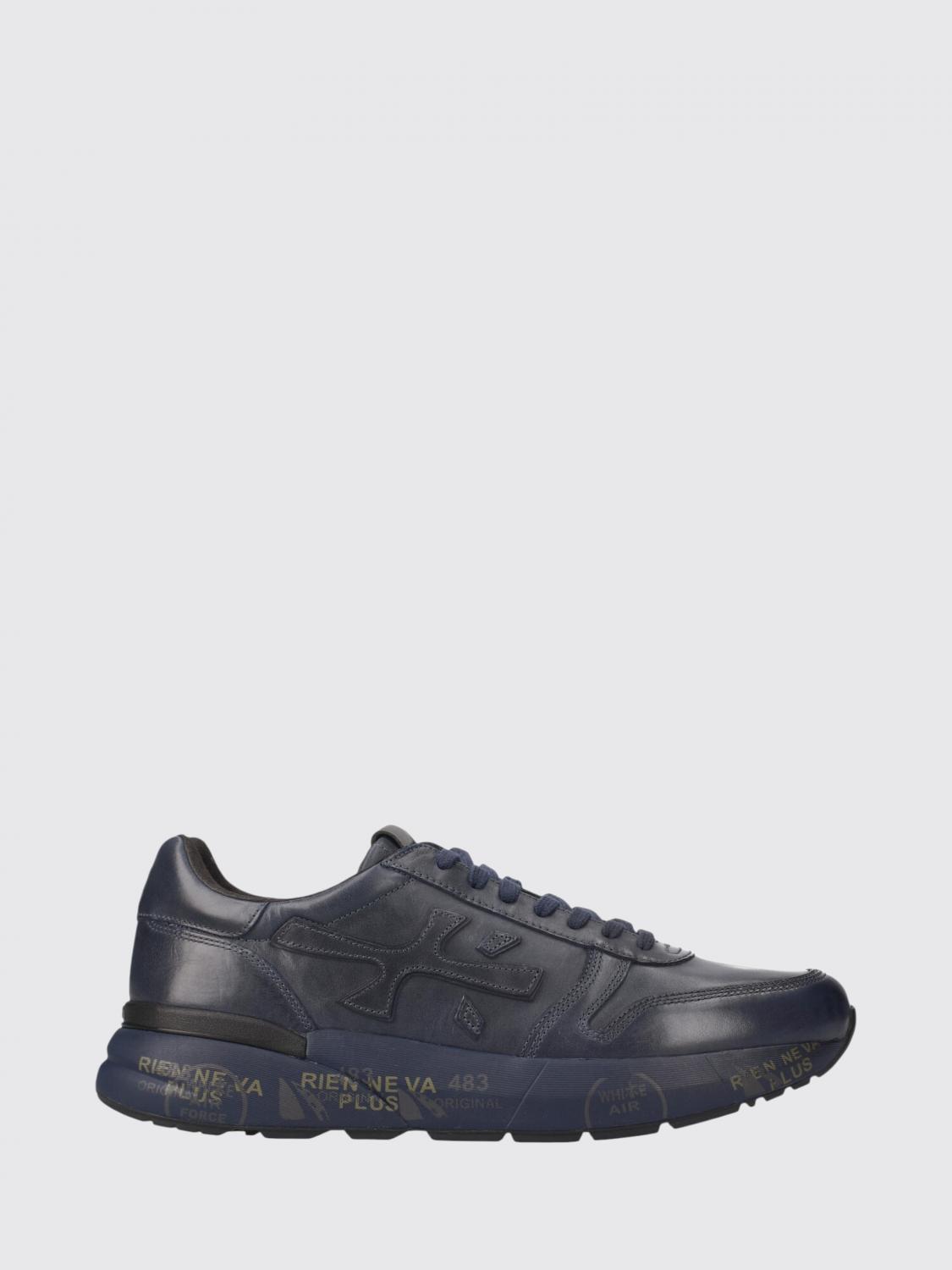 PREMIATA СПОРТИВНАЯ ОБУВЬ: Кроссовки Mick Premiata из телячьей кожи с мягкой щиколоткой и нашивкой-логотипом, Черный 1 - Img 1